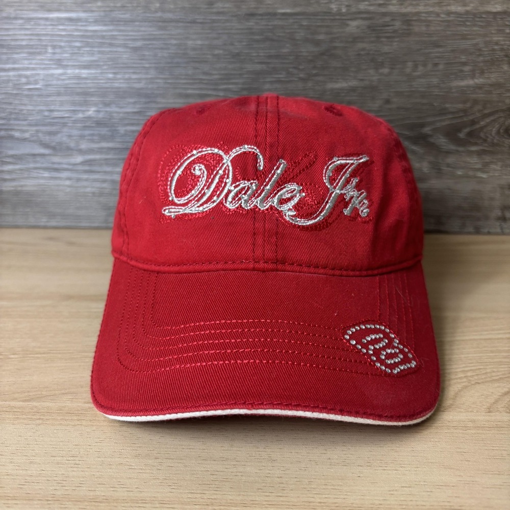 Dale Earnhardt Jr Hat Cap Strap Back Mens Red NASCAR Racing Budweiser No 8